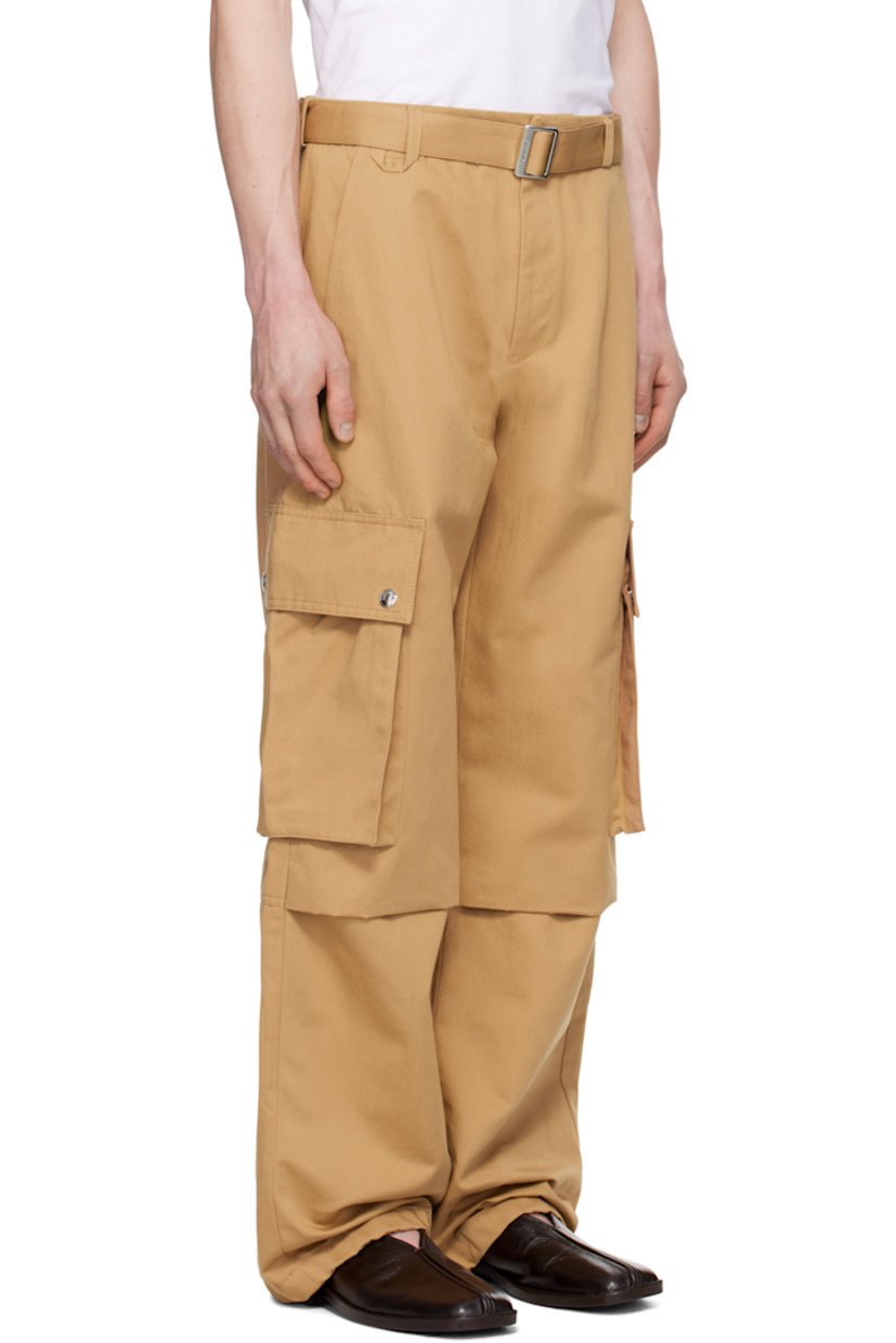 Wide-leg cotton- and linen-blend twill cargo pants.

· Mid-to-high rise
· Cinch belt and belt loops at waistband
· Three-pocket styling
· Zip fly
· Drawstring at cuffs
· Cargo pocket at outseams

Part of the La Croisière collection.

Supplier color: Camel
