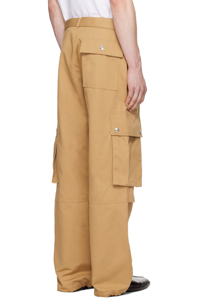 Wide-leg cotton- and linen-blend twill cargo pants.

· Mid-to-high rise
· Cinch belt and belt loops at waistband
· Three-pocket styling
· Zip fly
· Drawstring at cuffs
· Cargo pocket at outseams

Part of the La Croisière collection.

Supplier color: Camel