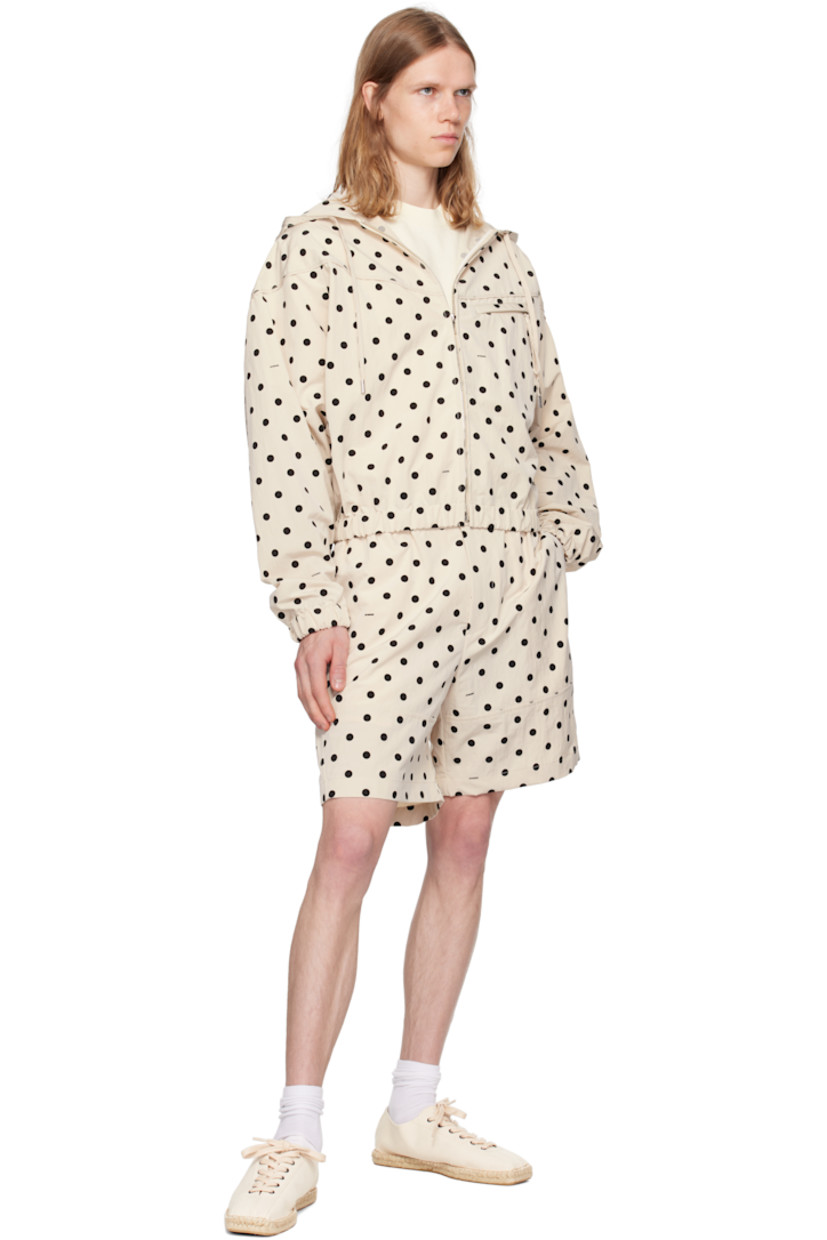 Nylon-blend taffeta shorts. Polka-dot and logo pattern printed throughout.

· Elasticized waistband
· Four-pocket styling
· Zip fly
· Logo patch at back pocket

Supplier color: Print dots logo