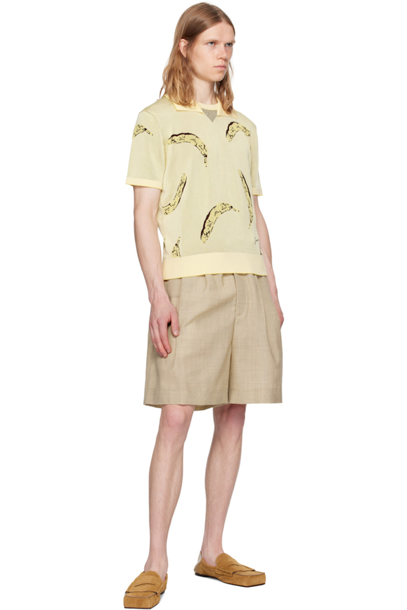Knit stretch viscose-blend polo. Jacquard graphic pattern throughout.

· Rib-knit spread collar, hem, and cuffs
· Open placket

Part of the La Croisière collection.

Supplier color: Banana jacquard yellow