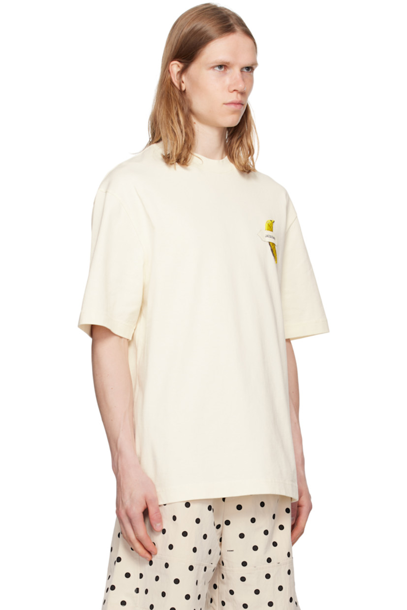 Cotton jersey T-shirt.

· Rib-knit crewneck
· Logo graphic printed at front
· Logo printed at back collar

Part of the La Croisière collection.

Supplier color: Banana patch off-white