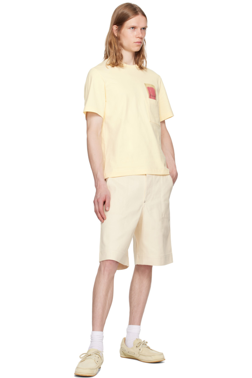 Cotton jersey T-shirt.

· Rib-knit crewneck
· Printed logo graphic and patch pocket at chest

Supplier color: Ice print yellow