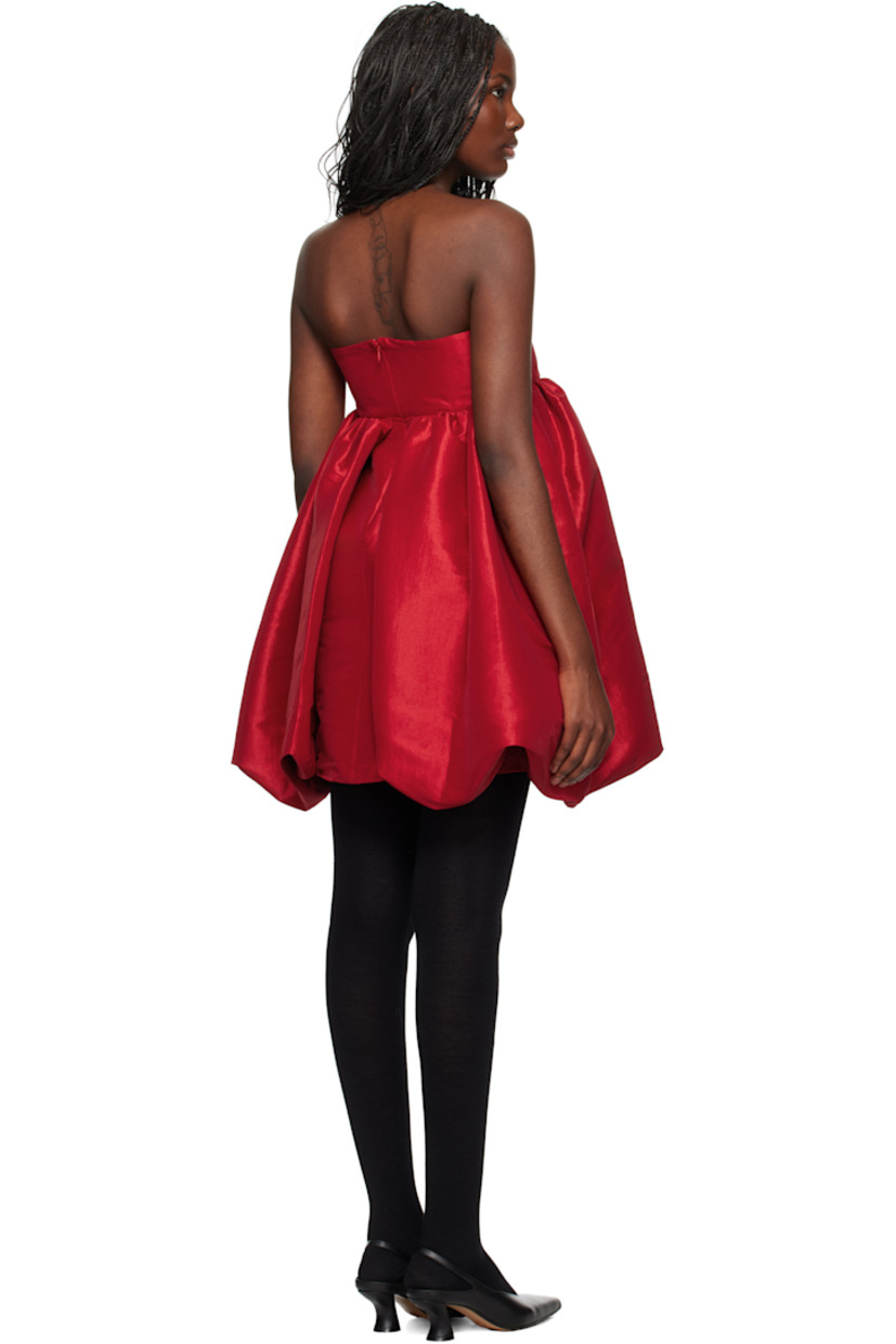 Stretch polyester- and nylon-blend taffeta minidress. 

· Layered and strapless construction
· Straight neck
· Boning and gathering at chest 
· Bubble hem
· Zip closure at back
· Partial satin lining

Available exclusively at SSENSE.

Supplier color: Red