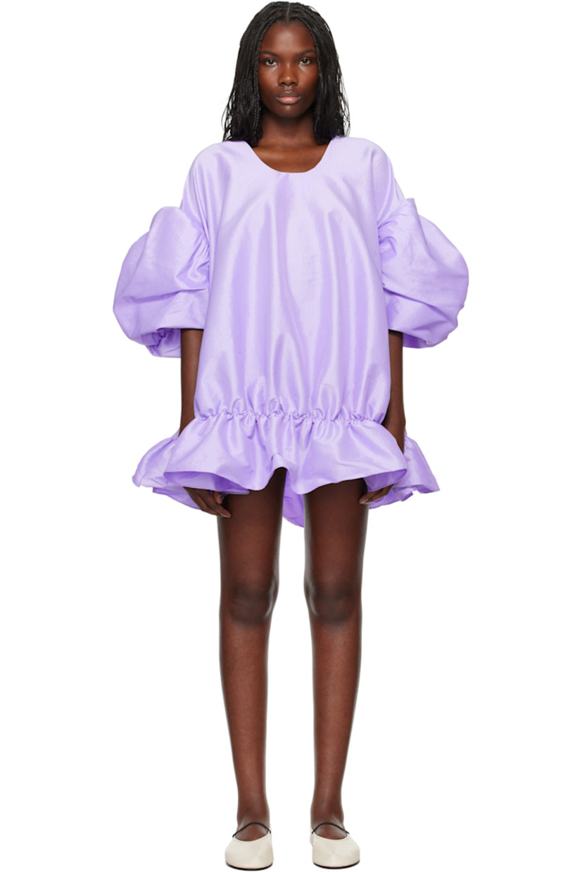 Stretch polyester-blend taffeta minidress. Gathering and ruching throughout.

· Scoop neck
· Peplum hem
· Dropped shoulders
· Puff sleeves

Available exclusively at SSENSE.

Supplier color: Lilac