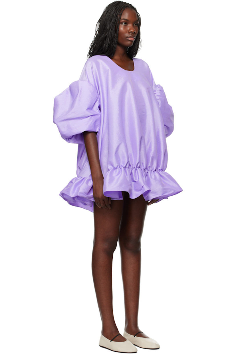 Stretch polyester-blend taffeta minidress. Gathering and ruching throughout.

· Scoop neck
· Peplum hem
· Dropped shoulders
· Puff sleeves

Available exclusively at SSENSE.

Supplier color: Lilac