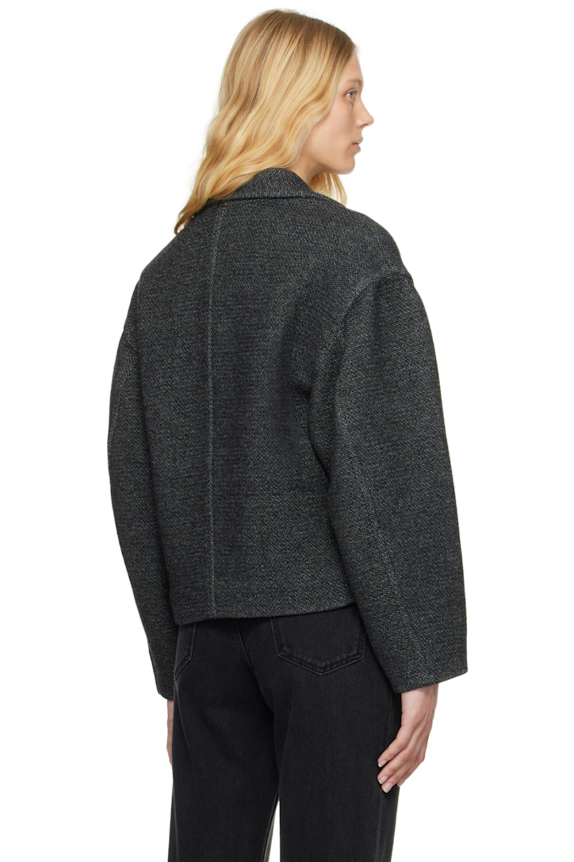 Insulated wool-blend tweed jacket. 

· Shawl lapel
· Button closure
· Welt pockets
· Dropped shoulders
· Full quilted plain-woven lining

Supplier color: Anthracite