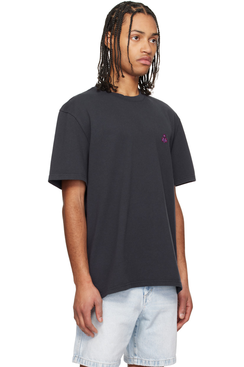 Cotton jersey T-shirt.

· Rib-knit crewneck
· Embroidered logo graphic at front

Supplier color: Midnight