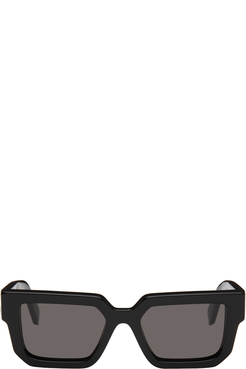 Rectangular acetate-frame sunglasses in black. 

· Gray lenses
· 100% UV protection, category 3 
· Integrated nose pads
· Logo hardware at temples
· Includes pouch
· Size: 52.19 145

Supplier color: Black/Dark gray
