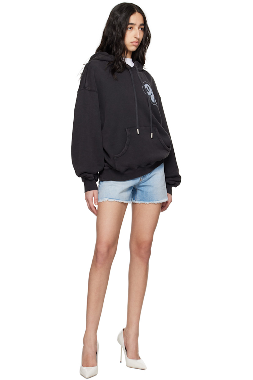 Non-stretch denim shorts. Fading, whiskering, and frayed edges throughout.

· Belt loops
· Five-pocket styling
· Button fly
· Leather logo flag at outseam
· Leather logo patch at back waistband
· Logo-engraved silver-tone hardware
· Contrast stitching in tan

Supplier color: Bleach