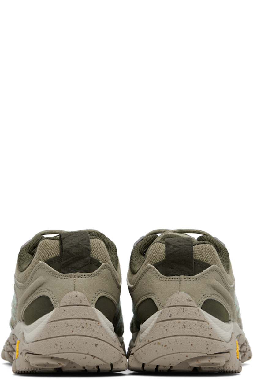 Low-top suede and canvas sneakers in green and blue.

· Cleansport NXT™-treated odor control
· Lace-up closure
· Logo appliqué at padded tongue
· Padded collar
· Logo embossed at outer side
· Pull-loop at heel 
· Mesh lining
· Merrell Air Cushion at heel
· Treaded Vibram® Ecostep rubber sole

Supplier color: Drab/Sage