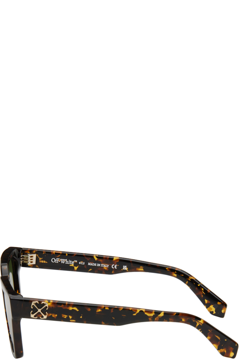 Square tortoiseshell acetate-frame sunglasses in brown and black. 

· Green lenses
· 100% UV protection, category 3
· Integrated nose pads
· Logo hardware at temples
· Exposed core wires 
· Includes pouch
· Size: 53.19 145

Supplier color: Havana/Green