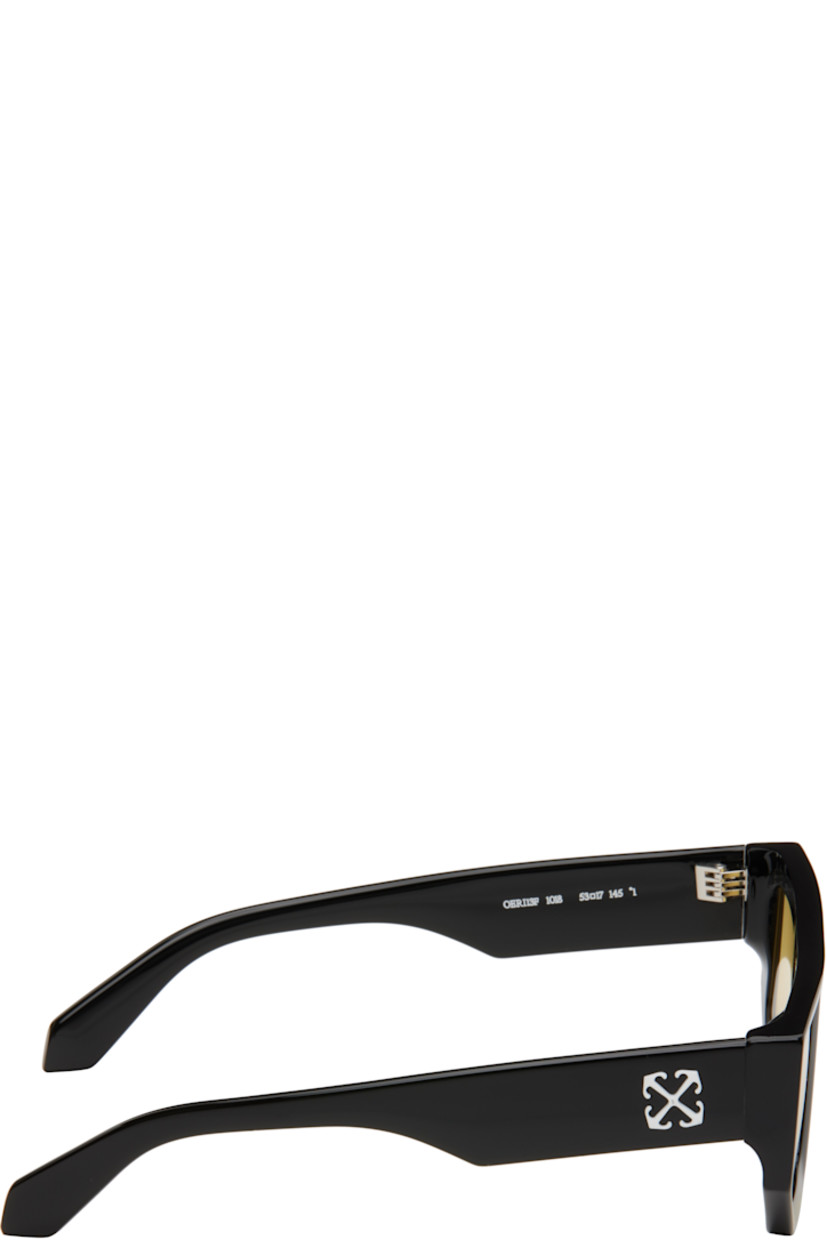 Rectangular acetate-frame sunglasses in black.

· Yellow lenses, category 1
· Integrated nose pads
· Logo hardware at temples
· Includes pouch
· Size: 53.17 145

Supplier color: Black/Yellow