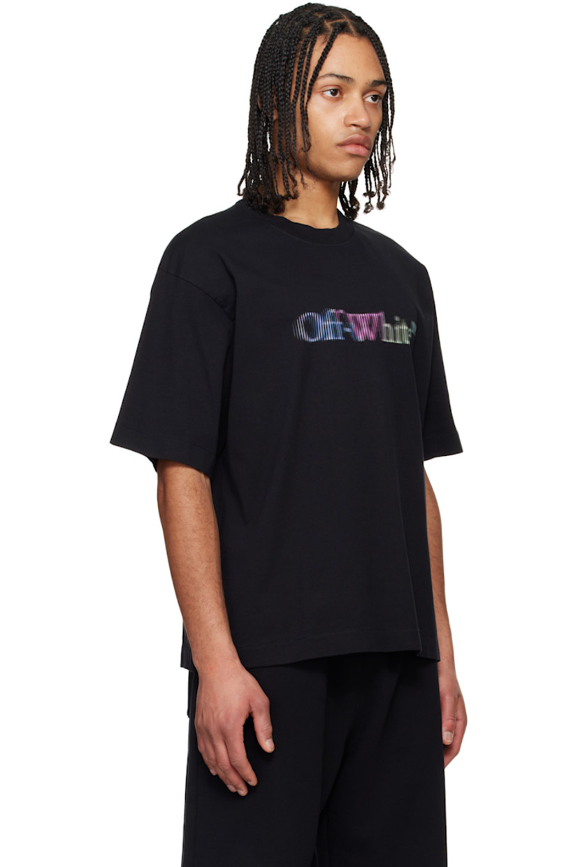 Cotton jersey T-shirt.

· Rib-knit crewneck
· Logo printed at chest
· Vented side seams
· Dropped shoulders
· Graphic printed at back

Supplier color: Black/Multicolor
