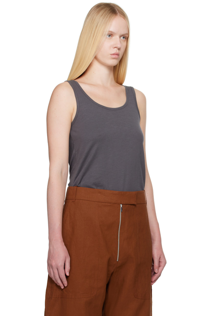 Slub organic cotton jersey tank top. Scoop neck.

Supplier color: Thunder