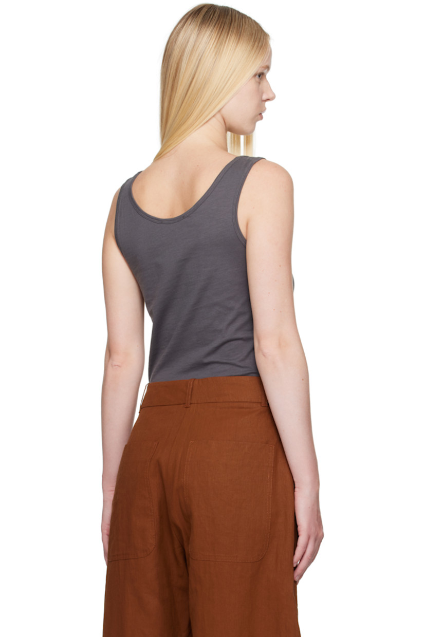 Slub organic cotton jersey tank top. Scoop neck.

Supplier color: Thunder