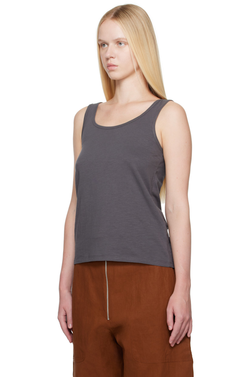 Slub organic cotton jersey tank top. Scoop neck.

Supplier color: Thunder