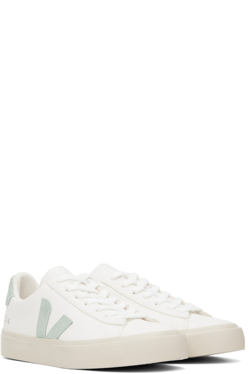 Low-top grained ChromeFree leather sneakers in white.

· Lace-up closure
· Logo embossed at padded tongue
· Padded collar
· Suede logo appliqué at sides
· Logo stamp at outer side
· Logo printed at suede heel tab
· Recycled polyester jersey lining
· Treaded rubber sole

Supplier color: White/Matcha