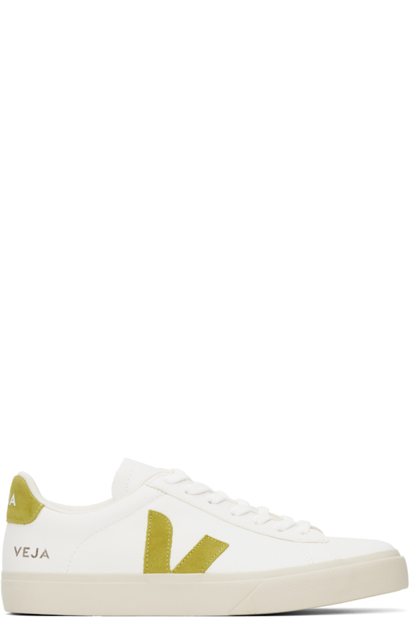 Low-top ChromeFree grained leather sneakers in white.

· Lace-up closure
· Logo embossed at padded tongue
· Padded collar
· Suede logo appliqué at sides
· Logo stamp at outer side
· Logo printed at suede heel tab
· Recycled polyester jersey lining
· Treaded rubber sole

Supplier color: White/Liquor
