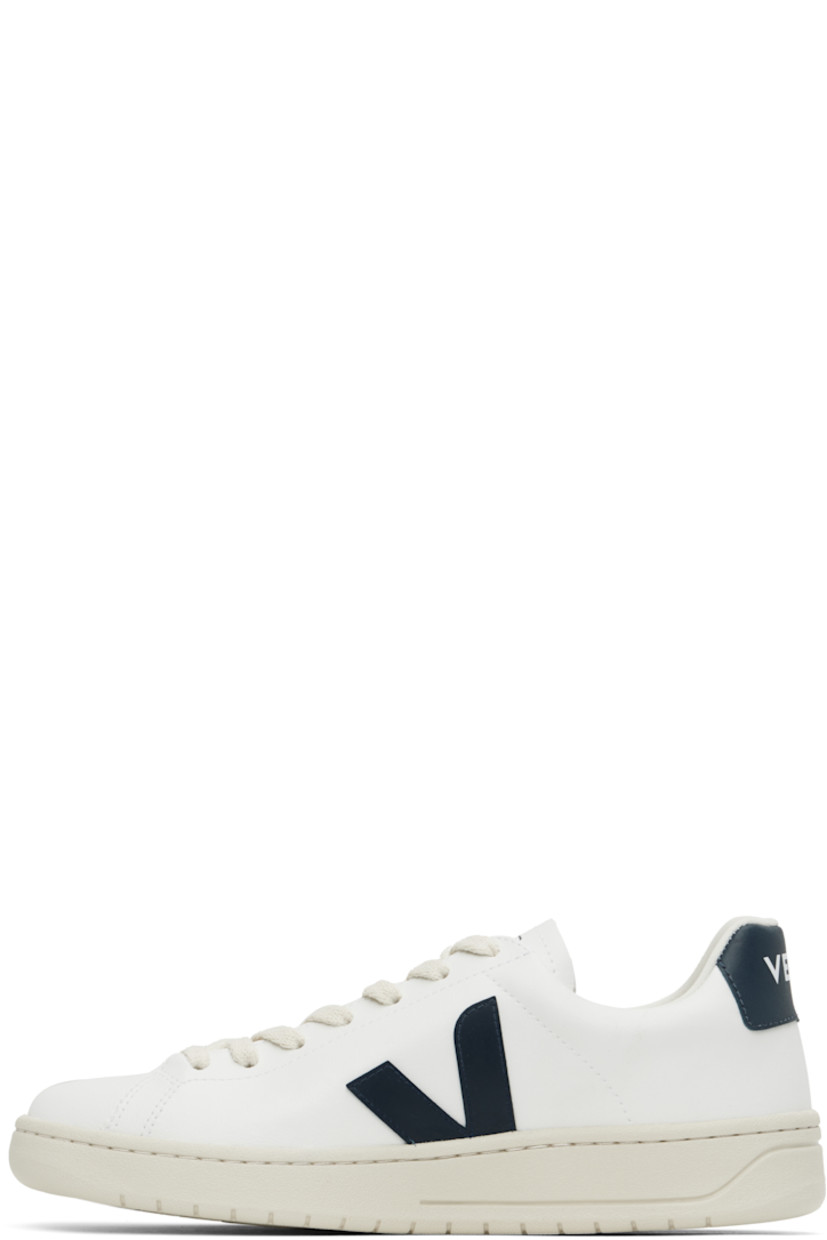 Low-top coated organic cotton faux-leather sneakers in white.

· Lace-up closure
· Logo printed at padded tongue
· Padded collar
· Rubberized logo appliqué at sides
· Logo printed at heel tab
· Recycled polyester jersey lining
· Treaded rubber sole

Supplier color: White/Nautico
