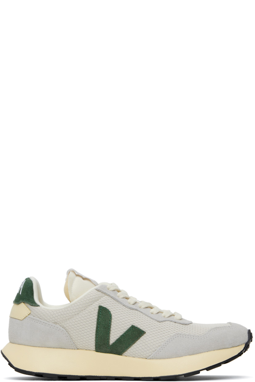 Low-top recycled Alveomesh and suede sneakers in gray. 

· Lace-up closure
· Logo patch at padded tongue
· Padded collar
· Logo appliqué at sides
· Logo printed at heel tab
· Recycled polyester jersey lining
· Treaded rubber sole

Supplier color: Natural/Cyprus
