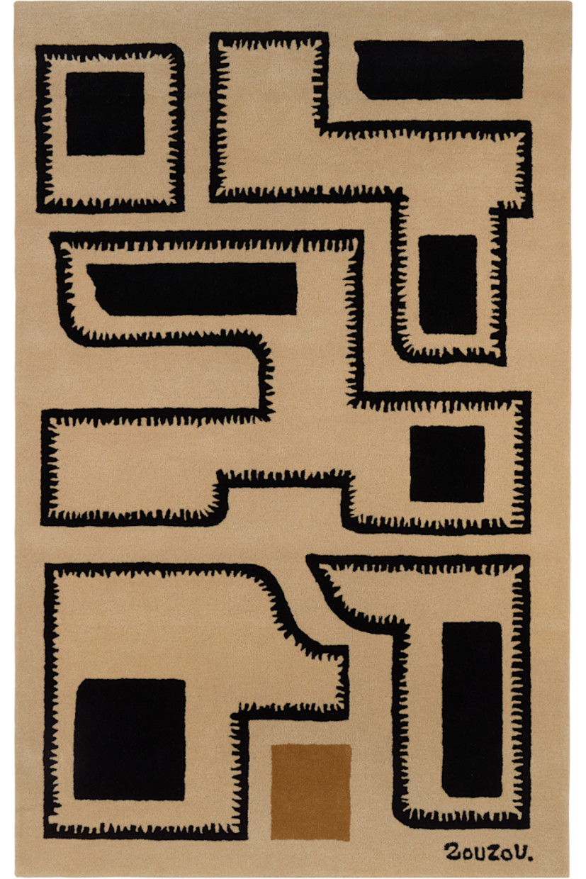 Hand-tufted New Zealand wool cut-pile rug in beige.

· Graphic and logo at face
· H240 x W150 cm

Supplier color: Multi