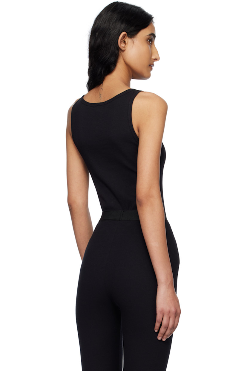 Stretch cotton ribbed jersey tank top.

· Square neck
· Embroidered logo patch at chest

Supplier color: Black