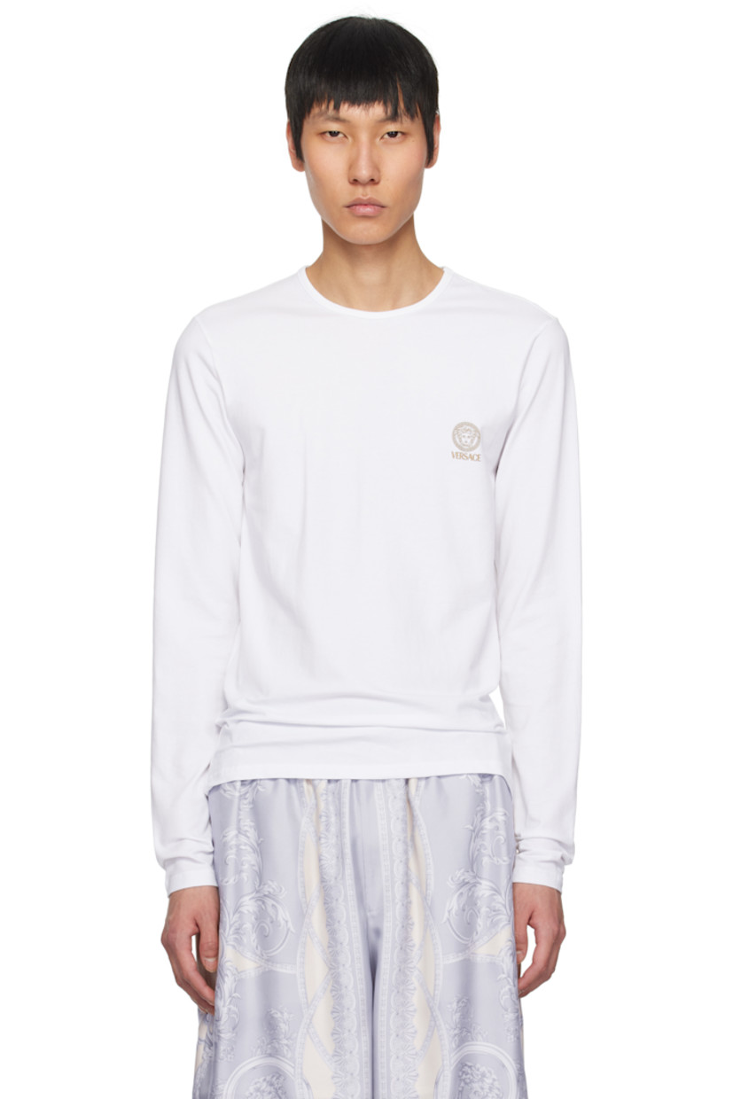 Stretch cotton jersey T-shirt.

· Rib-knit crewneck
· Logo printed at chest

Supplier color: Optical white