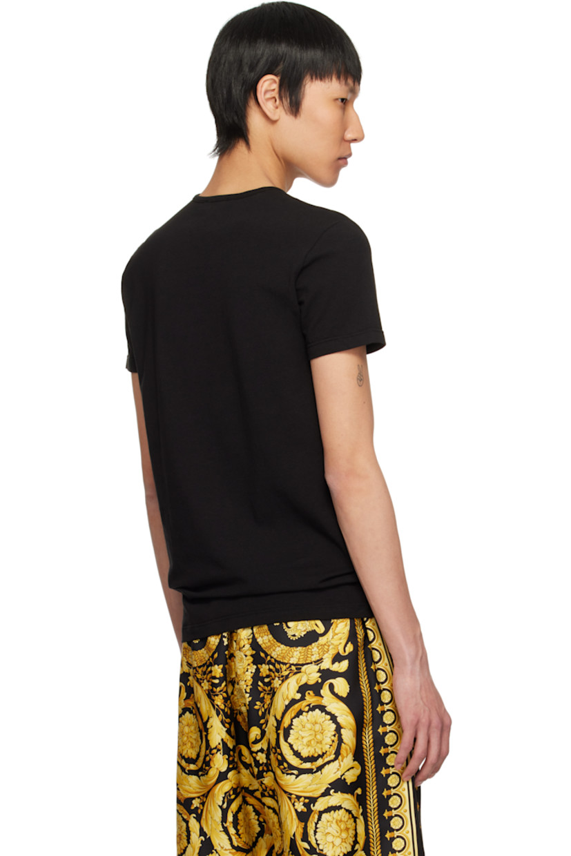 Pack of two stretch cotton jersey T-shirts.

· Rib-knit crewneck
· Logo printed at chest

Supplier color: Black
