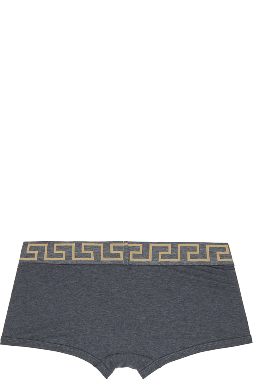 Pack of three stretch cotton jersey boxer briefs.

· Low-rise
· Jacquard Medusa and Greek key pattern at elasticized waistband

Supplier color: Black/White/Gray