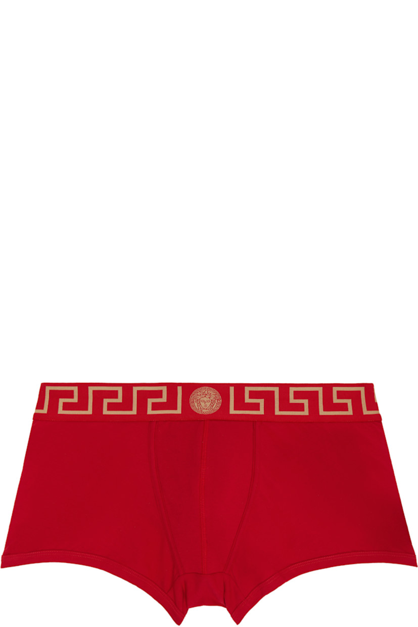 Stretch cotton jersey boxers.

· Low-rise
· Woven logo graphic pattern at elasticized waistband

Supplier color: Red