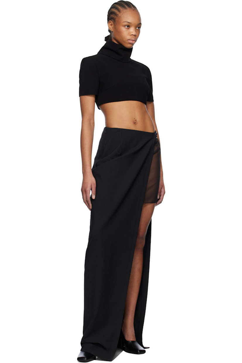 Polyester crêpe top.

· Turtleneck
· Cropped hem
· Dart at armscyes
· Zip closure at back

Supplier color: Black