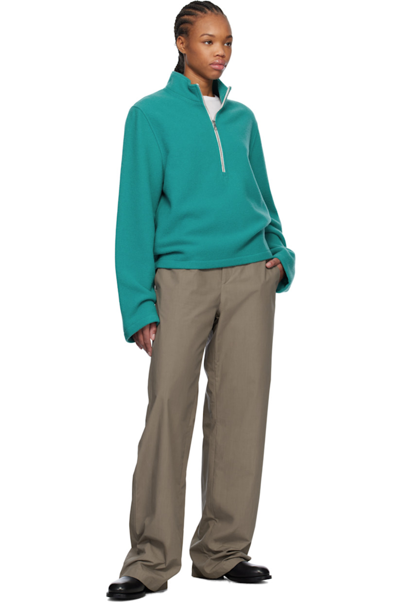 Waxed cotton poplin trousers.

· Belt loops
· Three-pocket styling
· Zip fly

Supplier color: Argile waxed