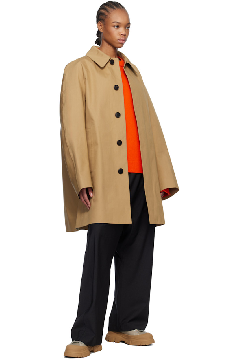 Stretch cotton canvas coat. 

· Spread collar
· Concealed button closure
· Welt pockets
· Raglan sleeves

Supplier color: Cord