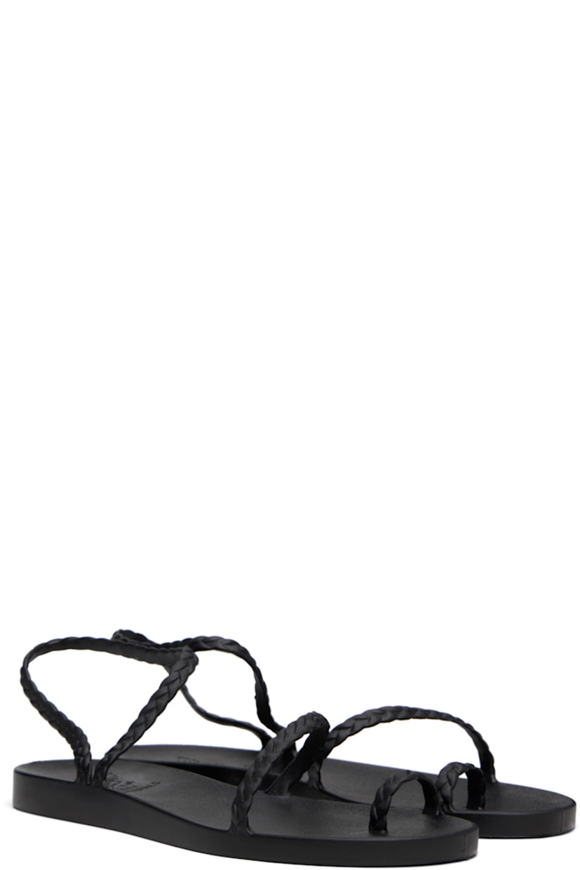 Handcrafted rubber flat sandals in black.

· Braided detailing throughout
· Fixed toe strap
· Fixed ankle strap
· Logo embossed at rubber footbed
· Textured rubber heel
· Rubber sole

Supplier color: Black