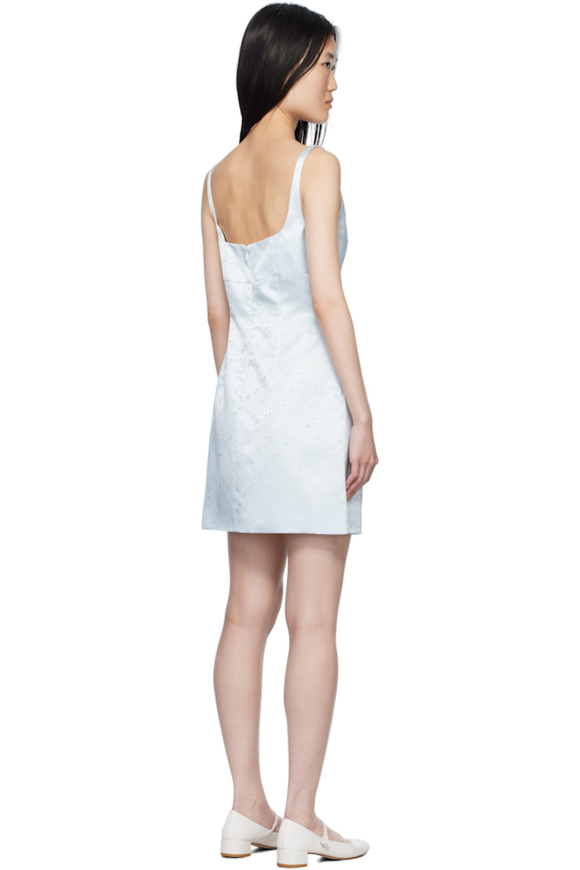 Polyester satin minidress. Jacquard graphic pattern throughout.

· Square neck
· Concealed zip closure at back
· Full logo-woven satin lining

Supplier color: Ice blue