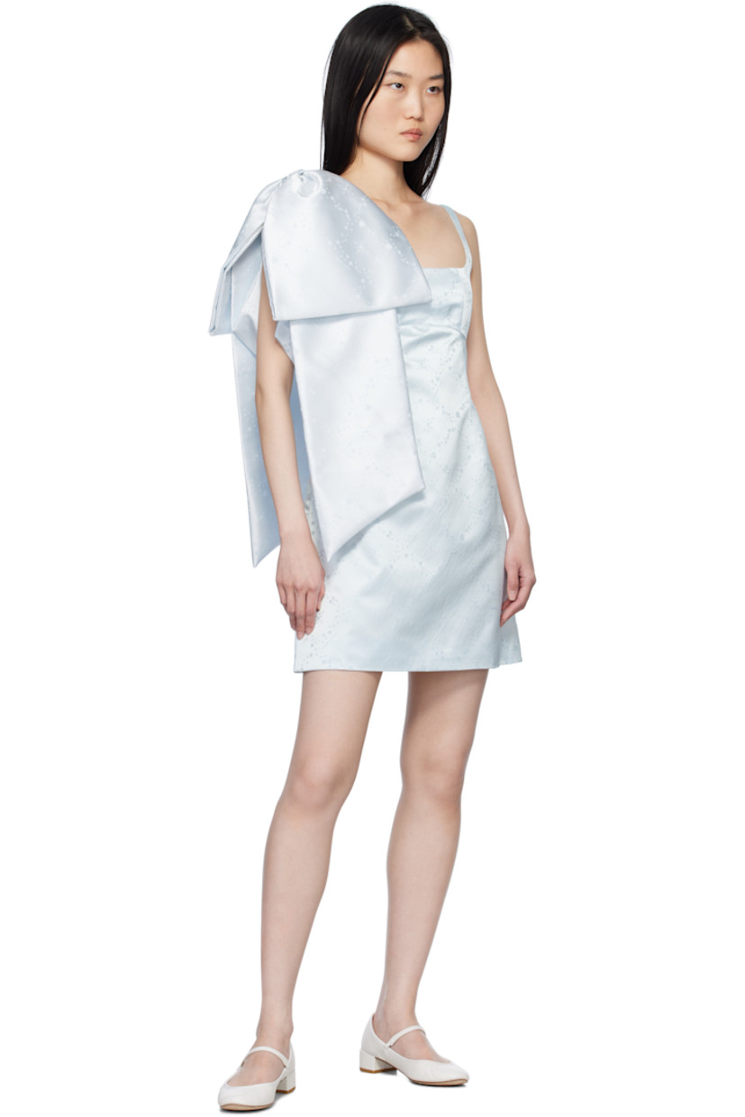Polyester satin minidress. Jacquard graphic pattern throughout.

· Square neck
· Concealed zip closure at back
· Full logo-woven satin lining

Supplier color: Ice blue