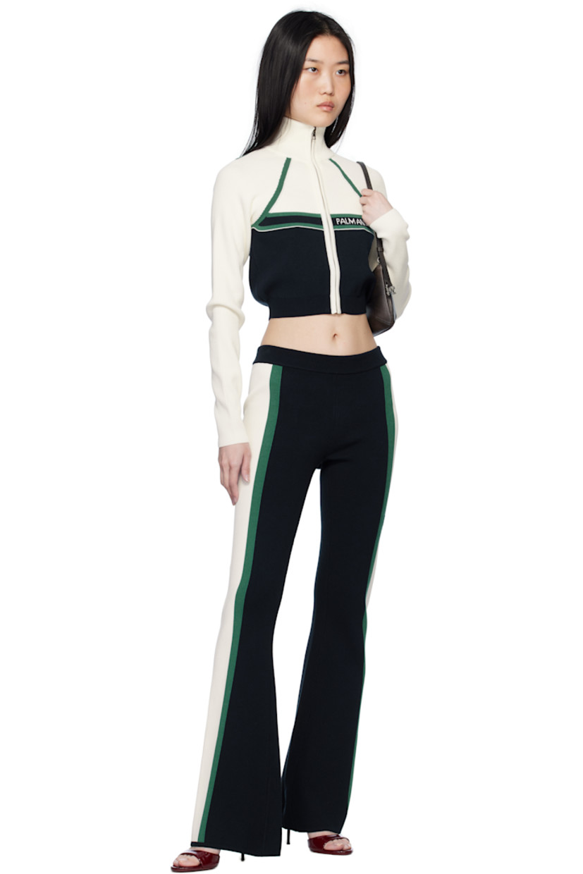 Rib-knit viscose-blend lounge pants.

· Striped outseams
· Jacquard logo at outseam

Supplier color: Navy blue/Off white