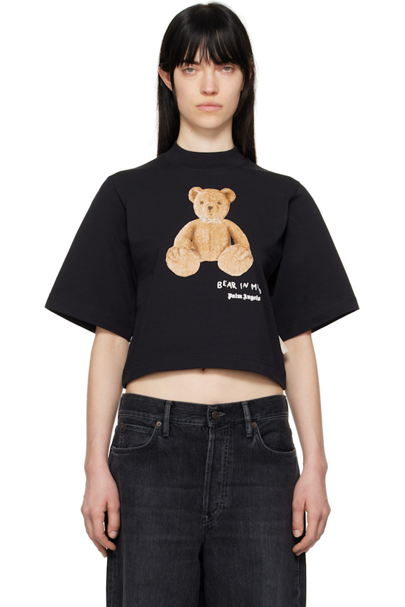 Cotton jersey T-shirt. 

· Rib-knit crewneck
· Graphic printed at chest
· Logo and text bonded at chest
· Logo flag at side seam

Supplier color: Black/Brown