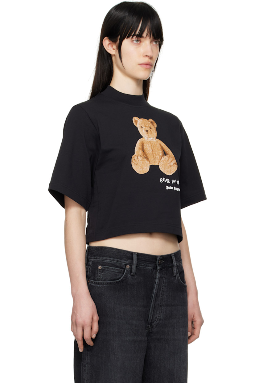 Cotton jersey T-shirt. 

· Rib-knit crewneck
· Graphic printed at chest
· Logo and text bonded at chest
· Logo flag at side seam

Supplier color: Black/Brown