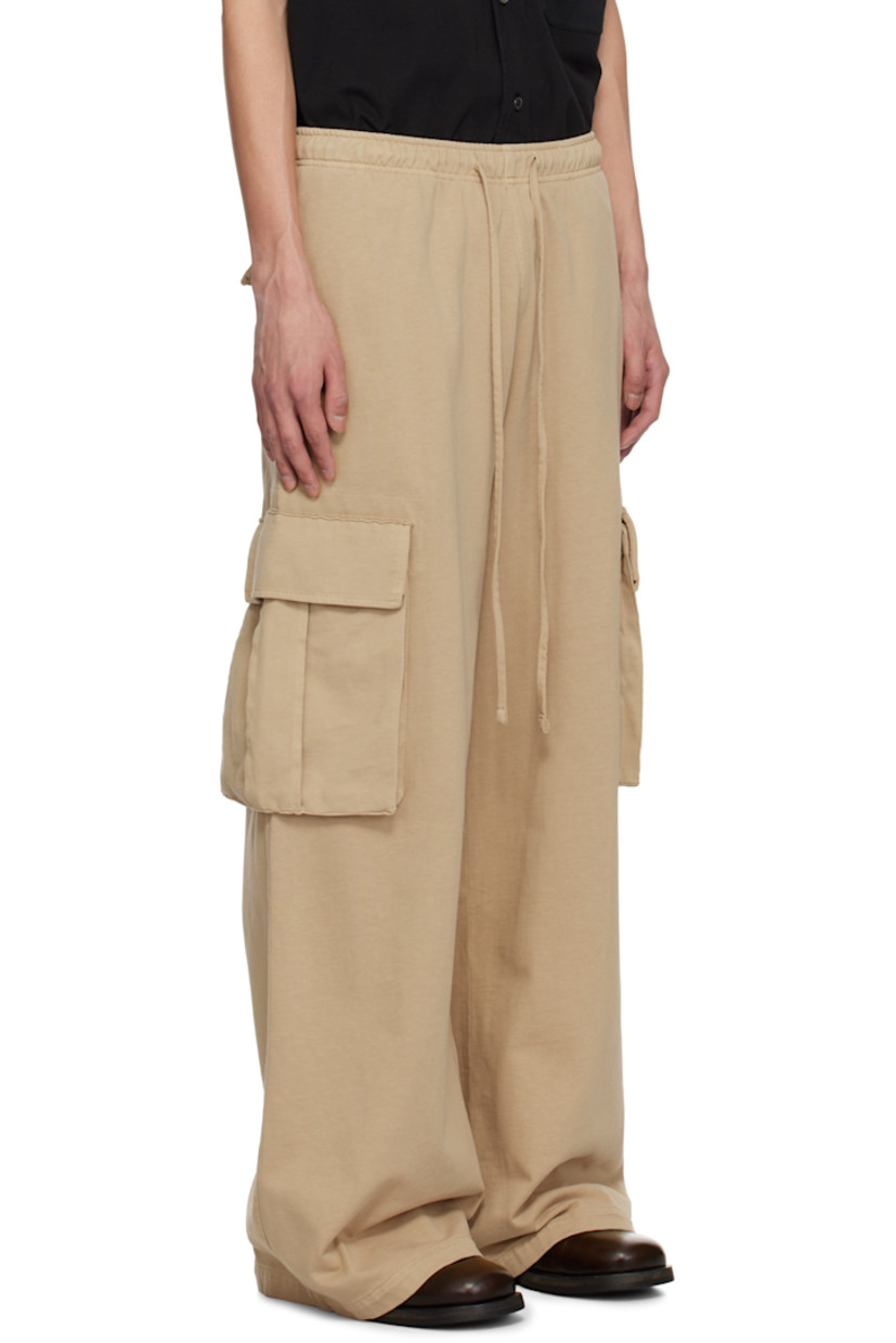 Loose-fit French terry cargo pants.

· Drawstring at elasticized waistband
· Four-pocket styling
· Cargo pocket at outseams

Supplier color: Camel