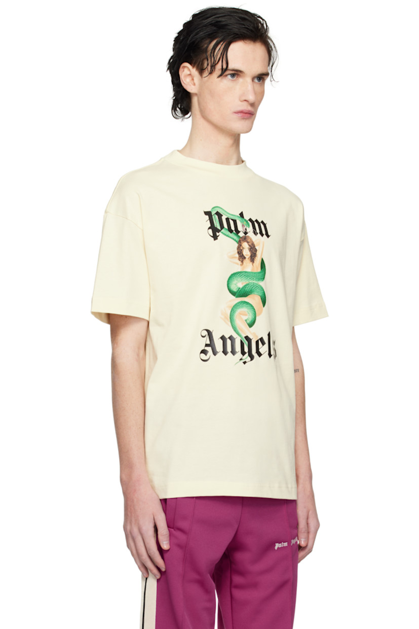 Cotton jersey T-shirt.

· Rib-knit crewneck
· Logo graphic printed at front 
· Logo flag at side seam
· Dropped shoulders

Supplier color: Ivory
