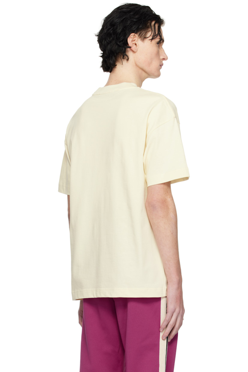 Cotton jersey T-shirt.

· Rib-knit crewneck
· Logo graphic printed at front 
· Logo flag at side seam
· Dropped shoulders

Supplier color: Ivory