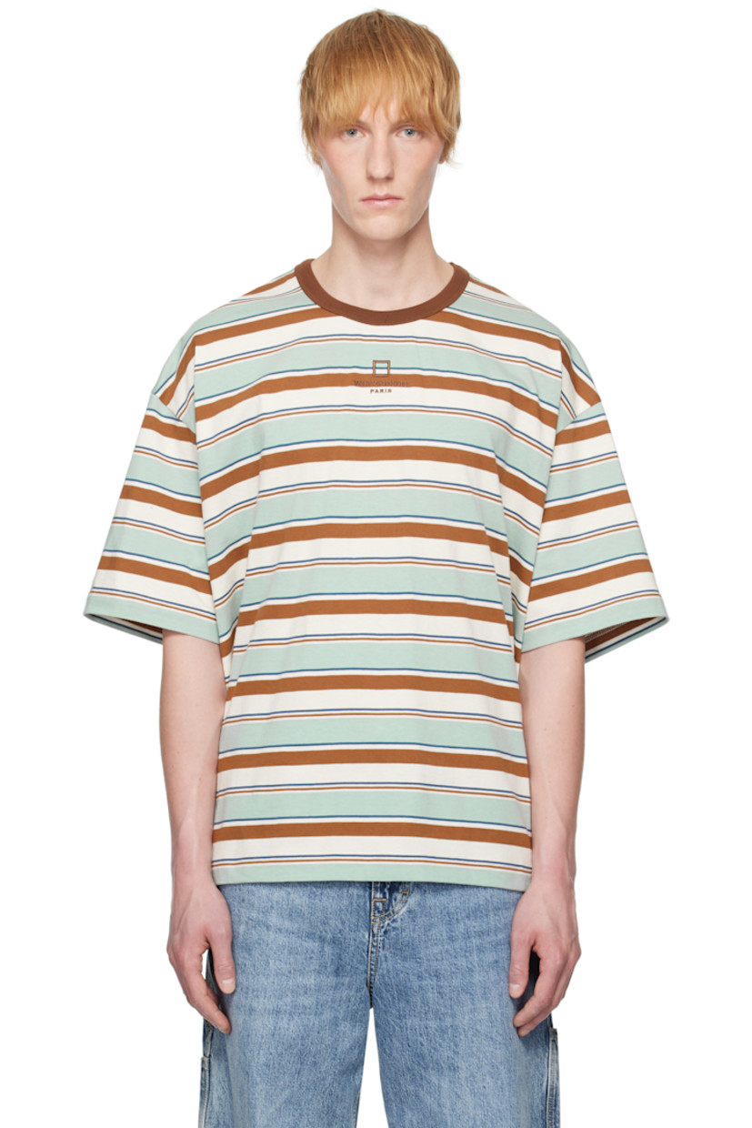 Cotton jersey T-shirt. Stripes throughout.

· Rib-knit crewneck
· Logo embroidered at chest
· Dropped shoulders
· Vented side seams 
· Logo hardware at back collar

Supplier color: Mint