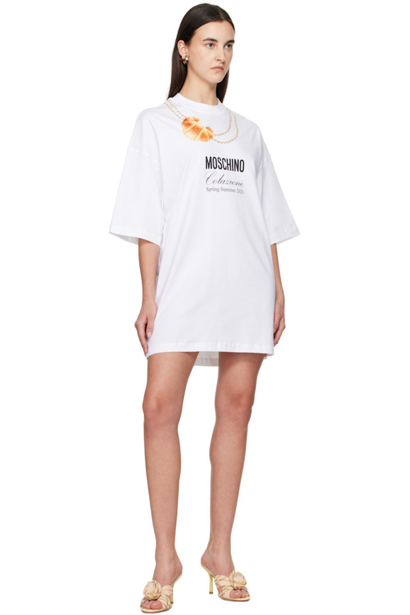 Organic cotton jersey minidress.

· Rib-knit crewneck
· Logo and text printed at front
· Logo graphic printed at front and back
· Dropped shoulders
· Unlined

Supplier color: Multi white