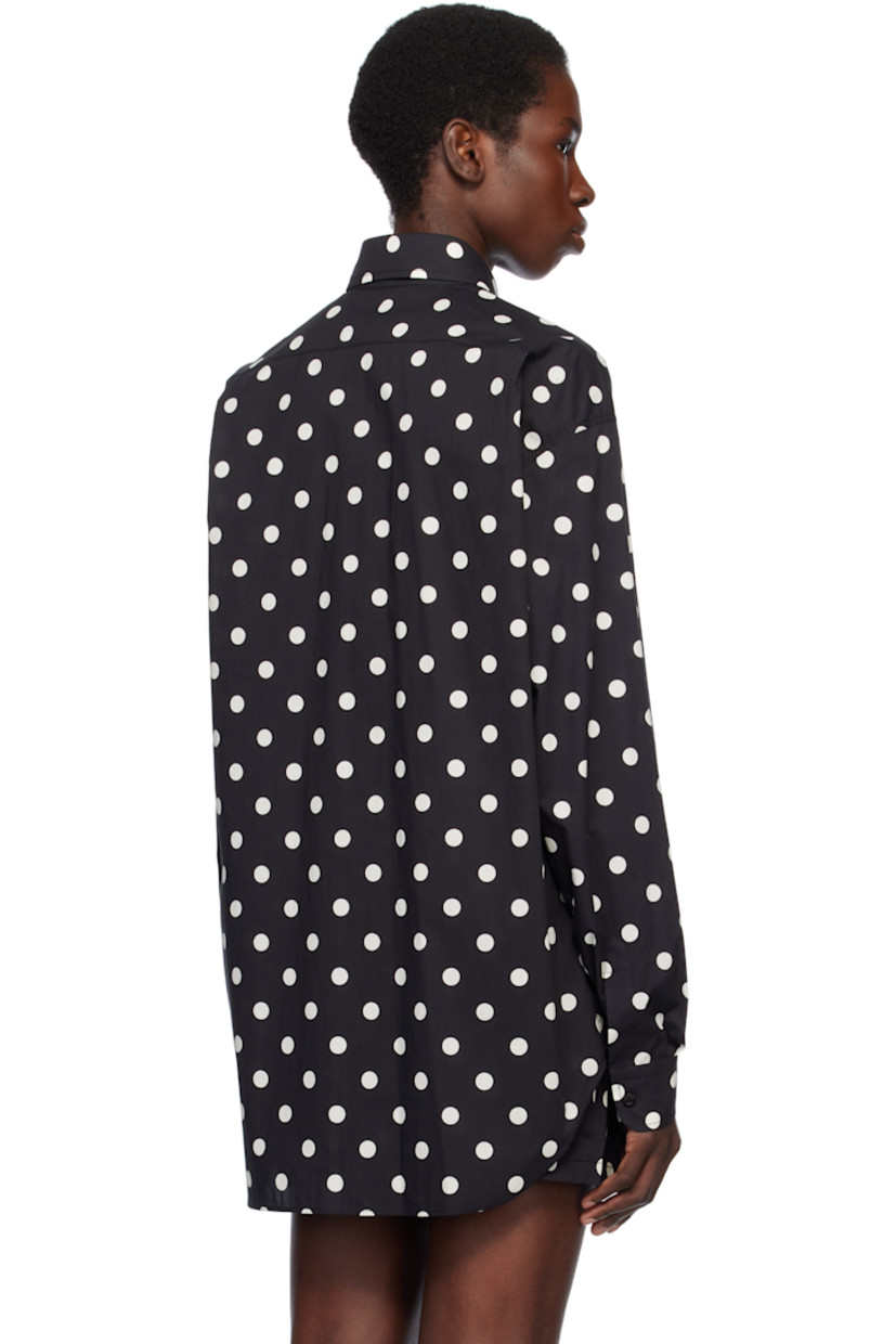 Cotton voile shirt. Polka-dot pattern printed throughout.

· Spread collar
· Button closure
· Patch pocket
· Logo embroidered at front
· Droptail hem
· Pleated single-button barrel cuffs
· Twin pleats at back yoke
· Logo-engraved hardware

Supplier color: Multi/Black