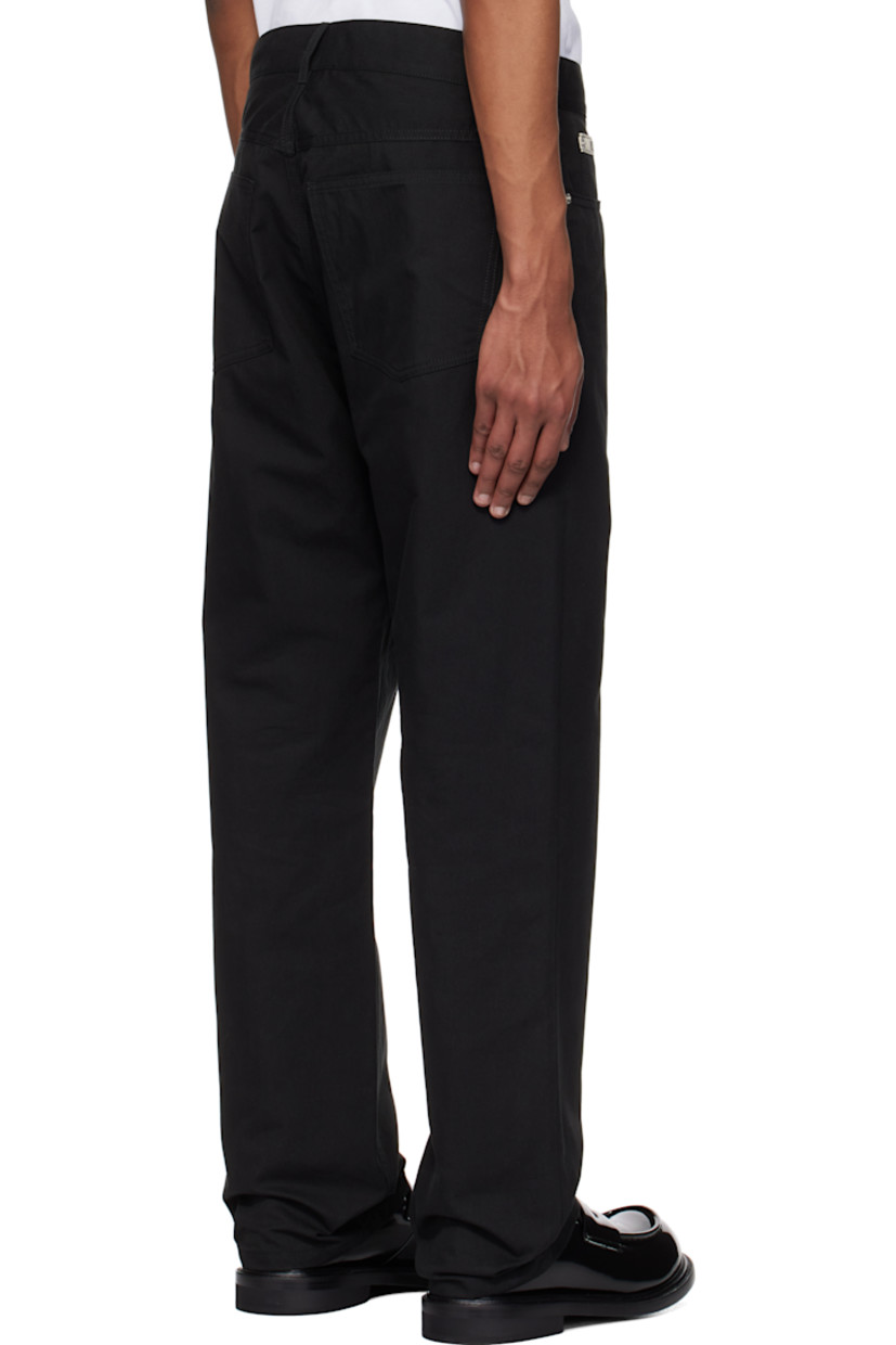 Cotton- and nylon-blend poplin trousers. 

· Belt loops
· Five-pocket styling
· Button fly
· Logo patch at coin pocket
· Logo-engraved silver-tone hardware

Supplier color: Black