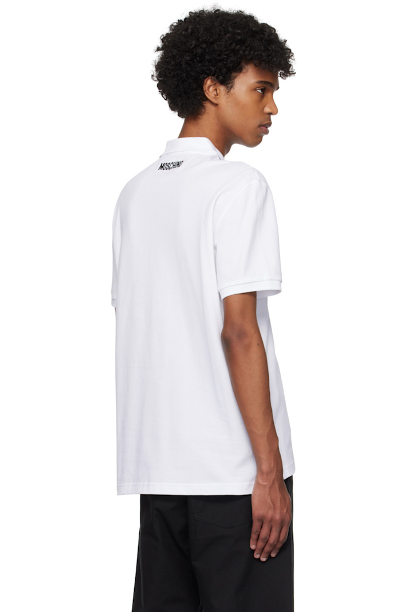 Cotton piqué polo.

· Rib-knit spread collar and cuffs
· Three-button placket
· Graphic embroidered at chest
· Tennis-tail hem

Supplier color: Multi white