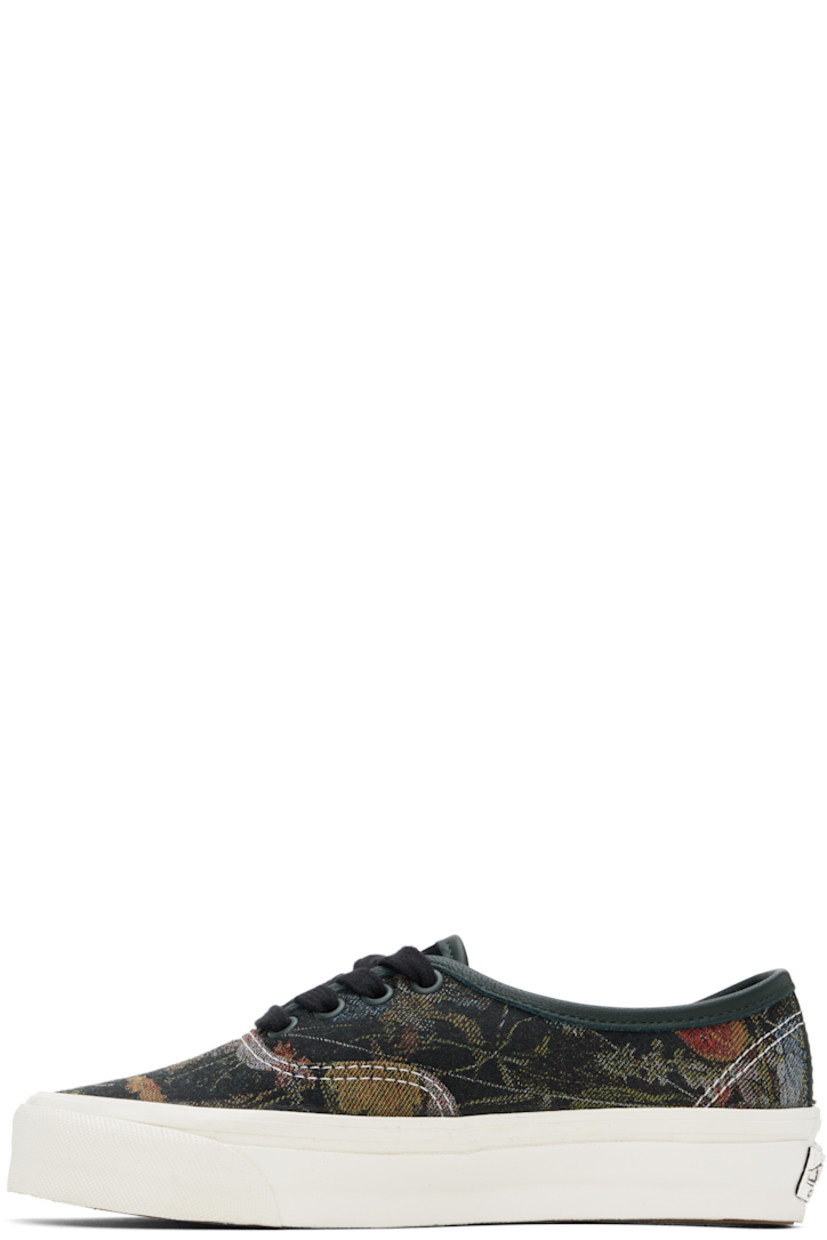 Low-top twill sneakers in black.

· Jacquard floral pattern throughout
· Lace-up closure
· Logo flag at outer side
· Padded Sola ADC foam footbed
· Canvas lining
· Rubberized logo patch at heel
· Treaded rubber sole
· Contrast stitching in white

Supplier color: Floral black