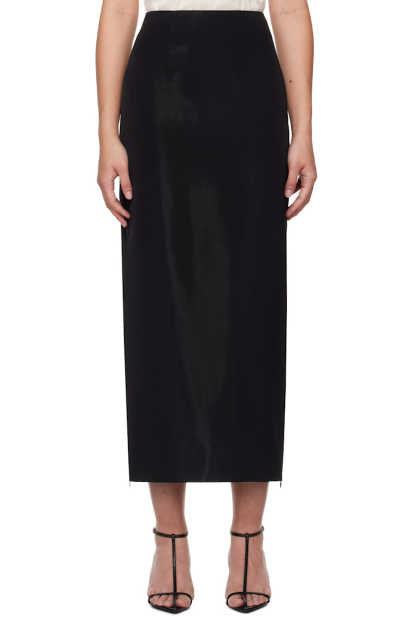 Triacetate-blend taffeta maxi skirt.

· Zip vent at side seams
· Zip closure at back
· Full satin lining

Supplier color: Black