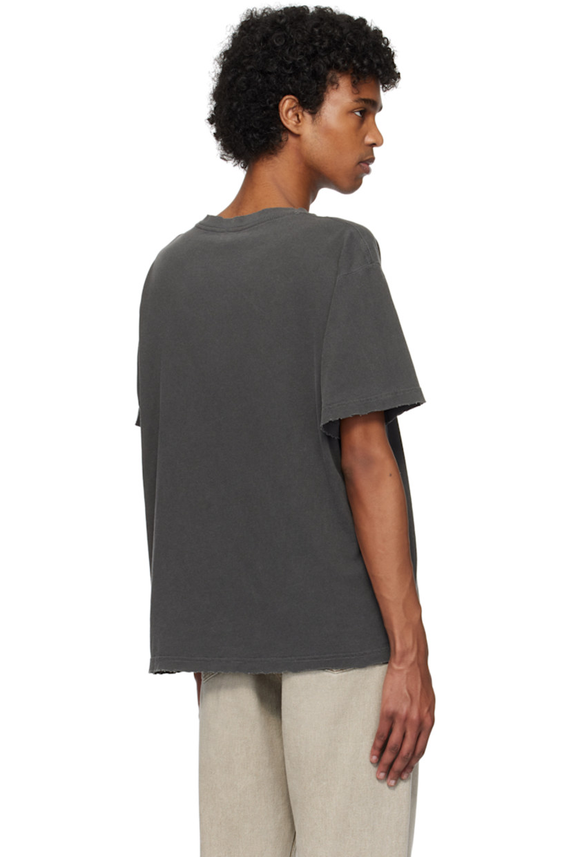 Boxy-fit cotton jersey T-shirt. 

· Distressing throughout
· Rib-knit crewneck

Supplier color: Vintage black
